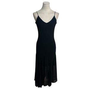 MORRELL MAXIE Black Spaghetti Strap Dress M 90’s Fairy Dance Party Midi Flowy‎